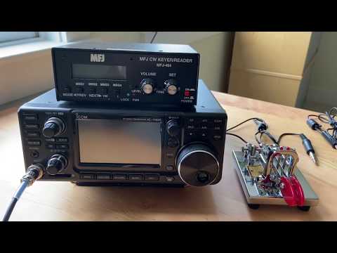 Connecting the MFJ-464 CW Keyer/Reader to the ICOM IC-7300 tranceiver.
